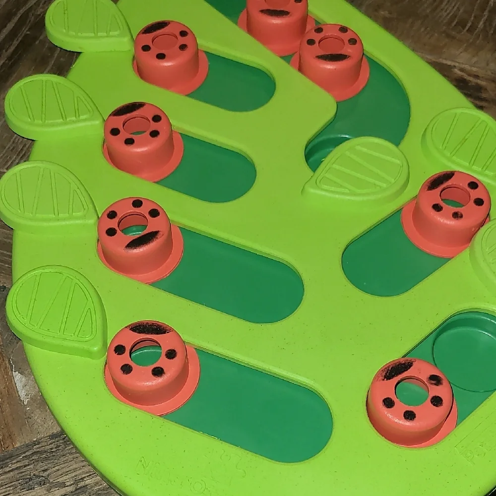 Interactive Leaf Puzzle Dog Toy - Lime Green and Orange